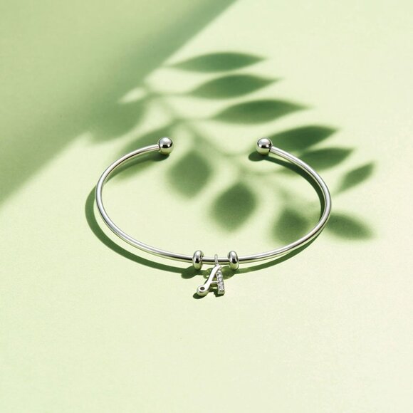 NWOT  Small Letter A charm 925 Sterling Silver w Cz Accents 2/$10 - Picture 3 of 4